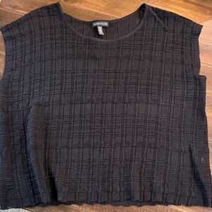 Eileen Fisher Black Textured Blouse